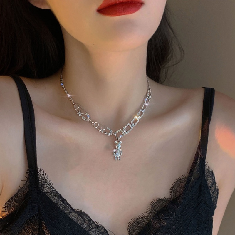 Vòng cổ Hình Gấu Đính Đá Toàn Diện Phong Cách Hip Hop Sang Trọng Thời Thượng 2022 Cho Nữ