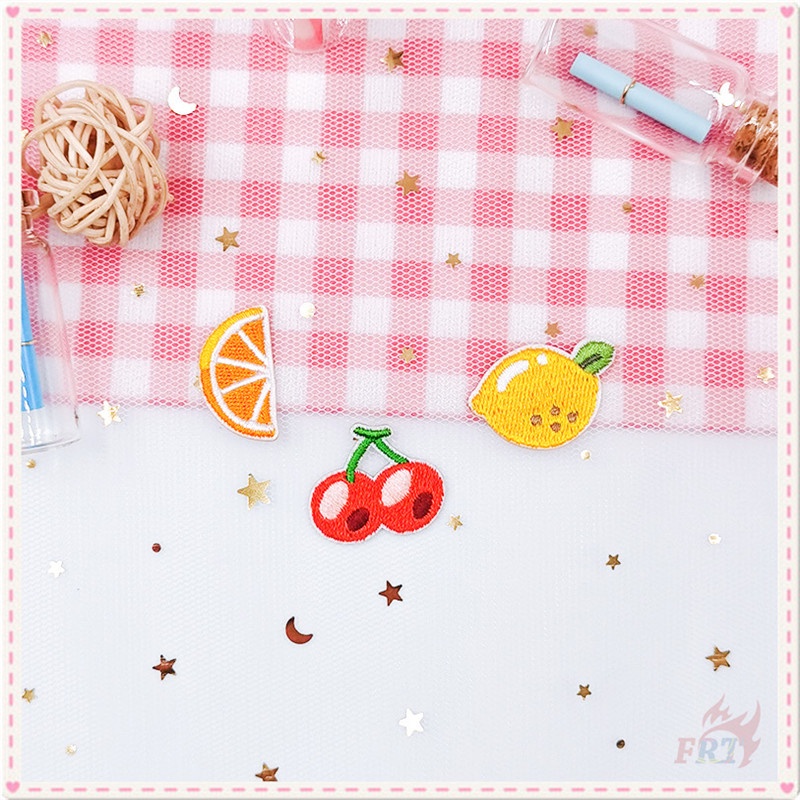 Miếng vá quần áo dạng ủi/ thêu kiểu dáng trái cây mùa hè hoạt hình đáng yêu