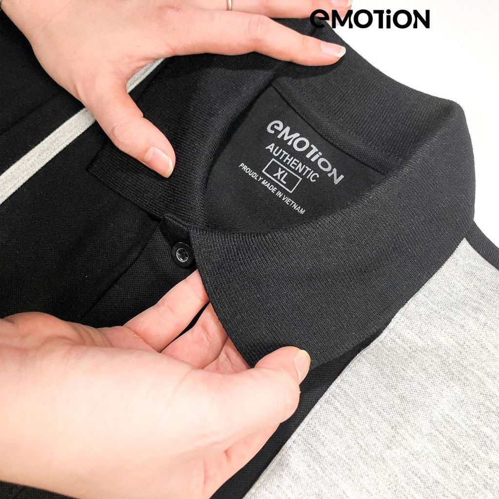 Áo thun Polo nam cổ bẻ kẻ nhỏ eMOTiON, Áo phông Cotton phối 2 màu trẻ trung | BigBuy360 - bigbuy360.vn