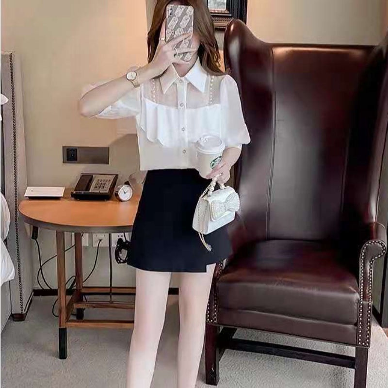 Áo Sơ Mi chiffon Ngắn Tay Thời Trang Mùa Hè Hàn Quốc Dành Cho Nữ