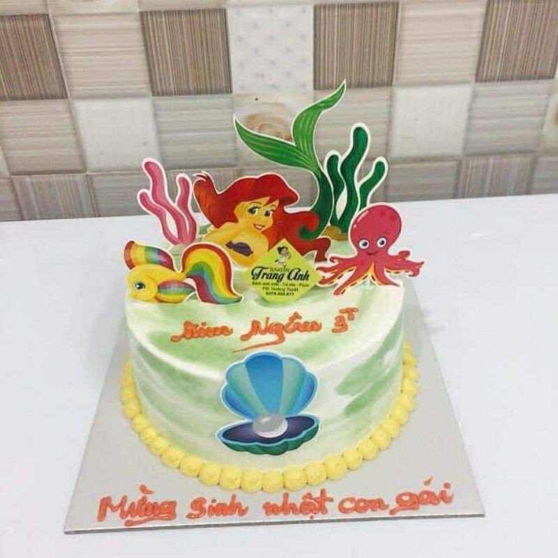 Set cắm nàng tiên cá trang trí bánh kem, topper cake