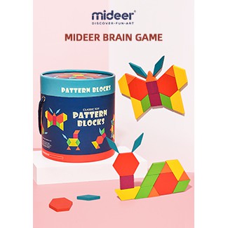 Bộ xếp hình gỗ 250 mảnh Mideer Pattern Blocks Classic Toy