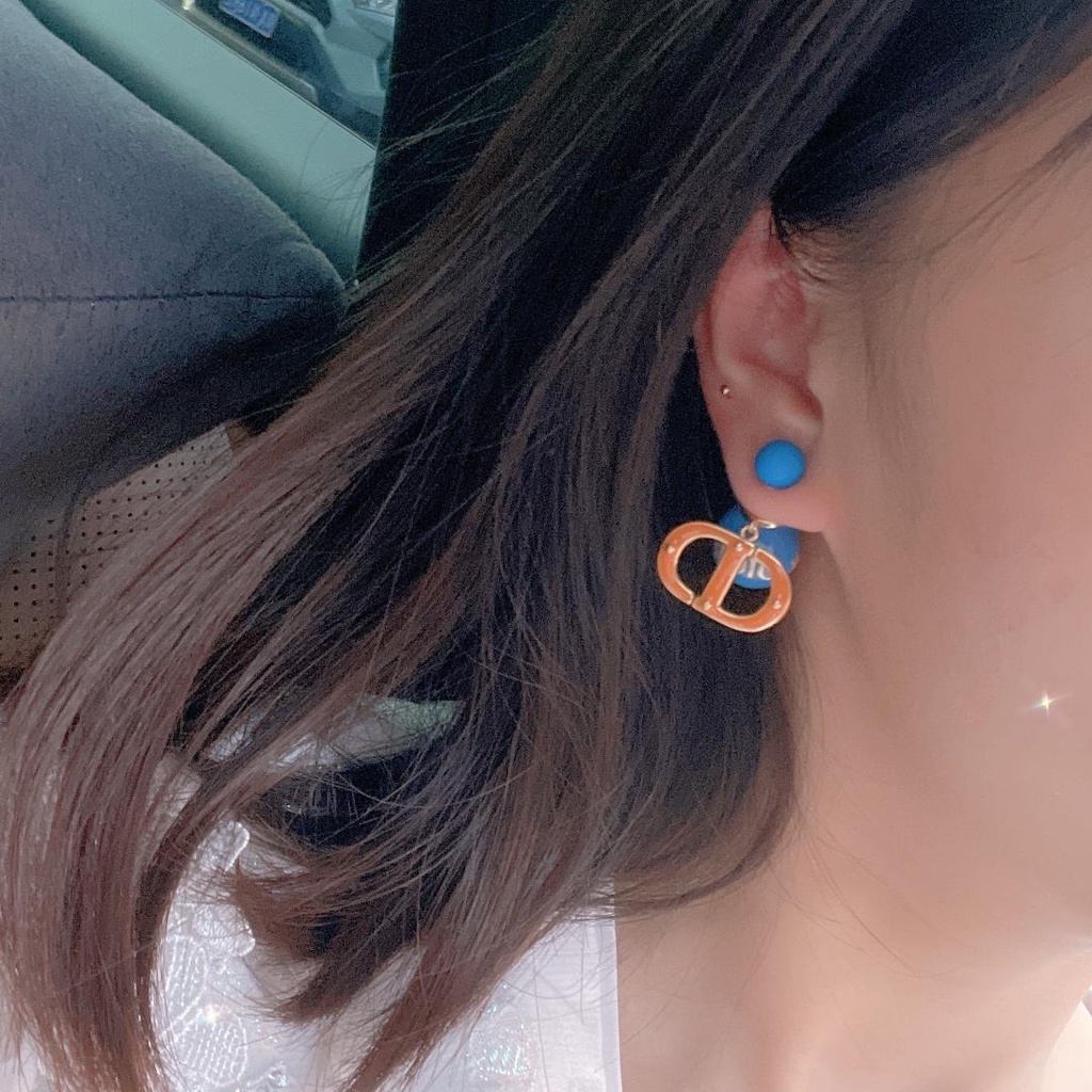 Dior CD bông tai phụ nữ Hoa tai đinh tán thời trang