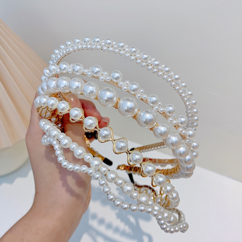 Băng Đô Đính Ngọc Trai Phong Cách Hàn Quốc Xinh Xắn Dễ Thương Cho Nữ