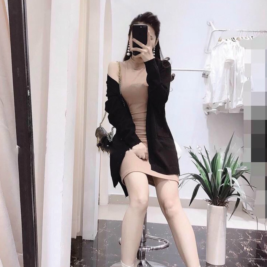 Áo Khoác Nữ Cardigan Len Dáng Dài TEMA - Áo Khoác Len Túi Phong Cách Hàn Quốc | BigBuy360 - bigbuy360.vn