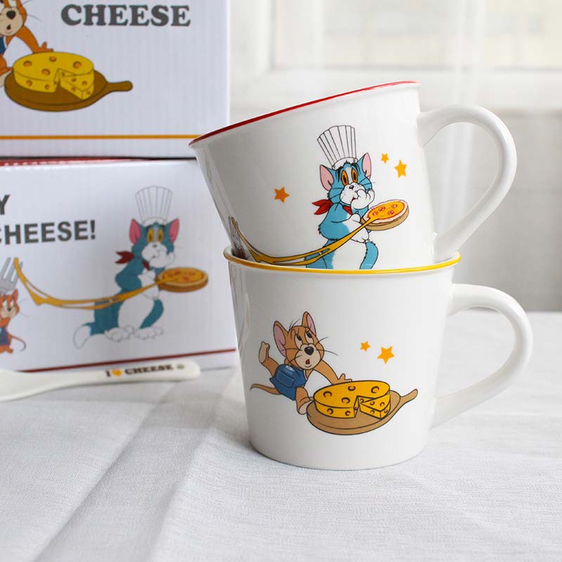 Ly Sứ Uống Nước Họa Tiết Hoạt Hình Cậu Bé Bút Chì Shin-chan / Pikachu / Tom and Jerry Dễ Thương