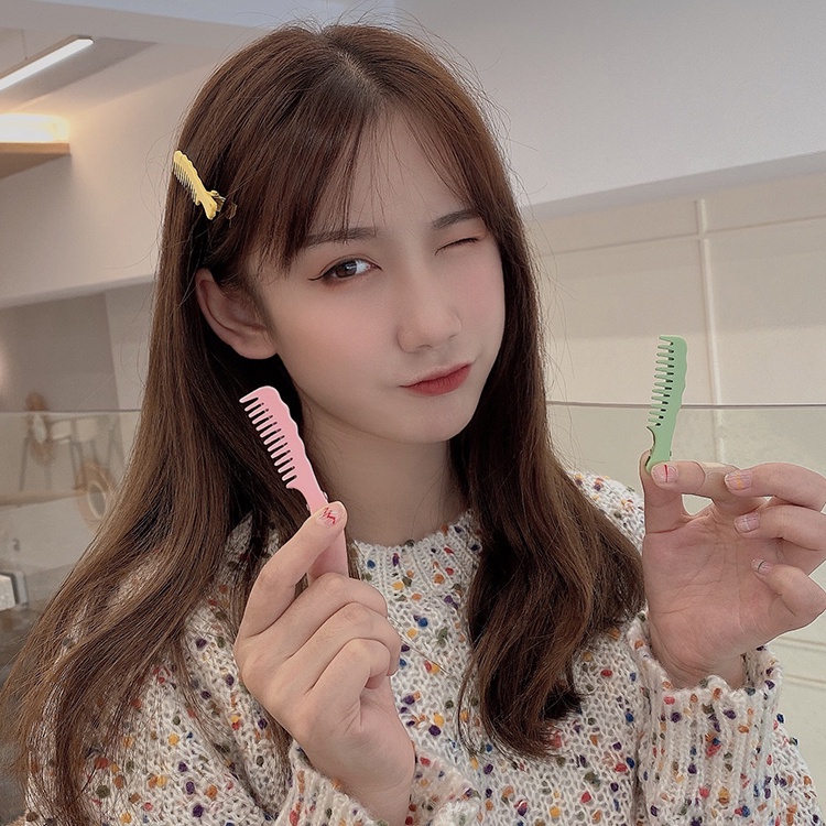 Kẹp tóc hình chiếc lược màu sắc ngọt ngào dễ thương phong cách Hàn Quốc dành cho nữ