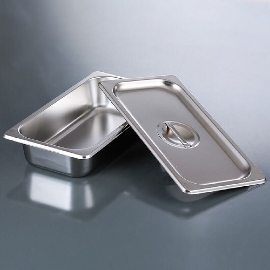 Khay đựng topping inox 1/3 1/4 1/6 1/9 có nắp | BigBuy360 - bigbuy360.vn