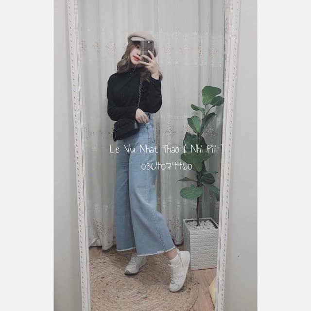 quần jeans xuông tua gấu