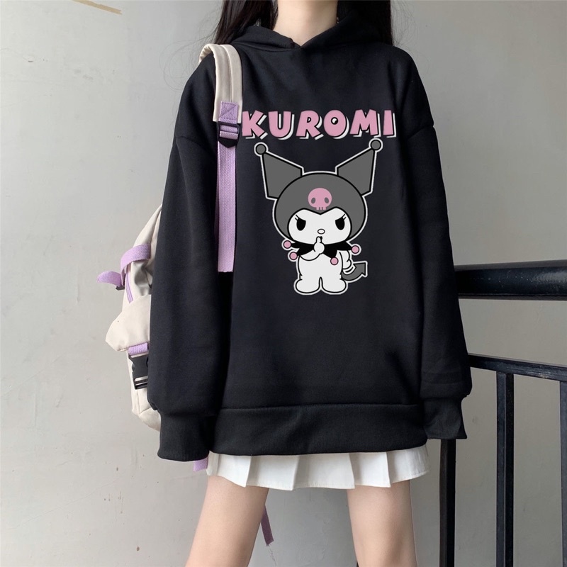 Áo Hoodie Dài Tay In Hình Kuromi