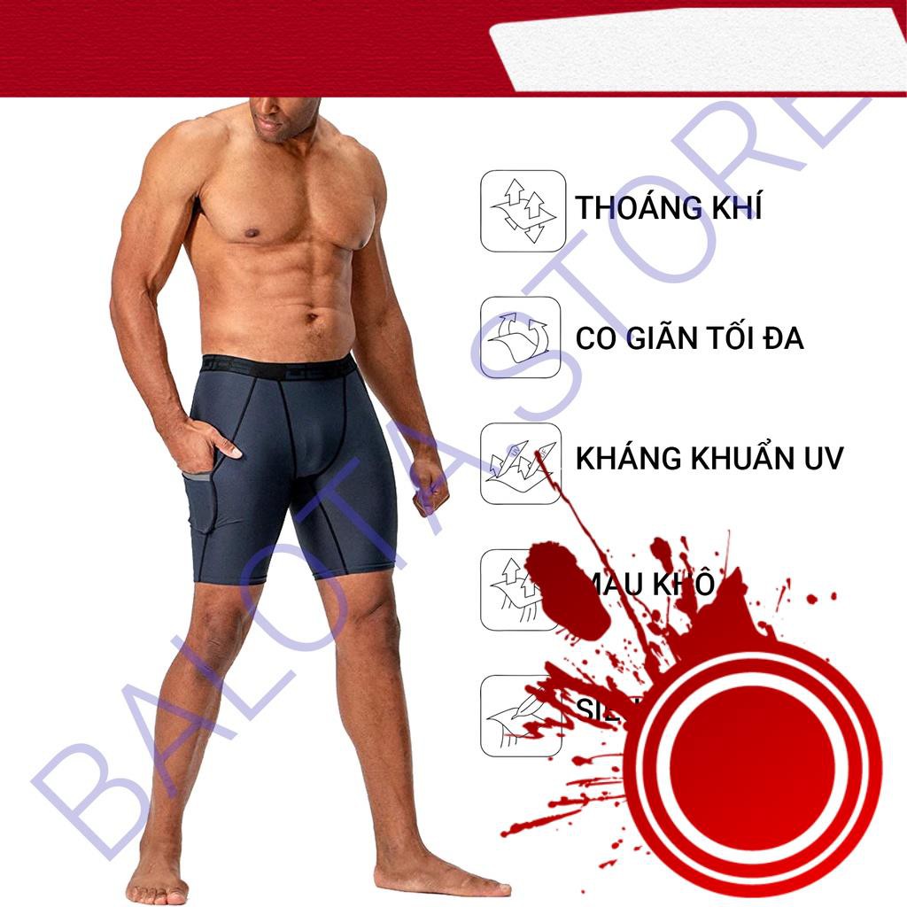 [ Hàng Hot ] Quần legging nam ngắn tập gym Devops CÓ TÚI bó cơ ôm sát đùi cạp cao lưng thun combat thể thao đá bóng yoga