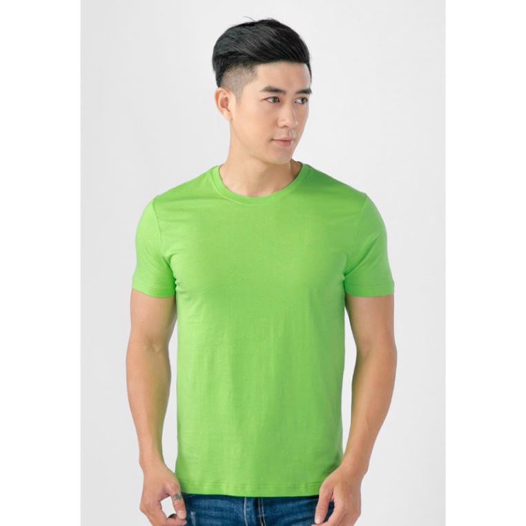 Áo thun trơn Nam nữ cổ tròn ngắn tay màu Xanh Chuối