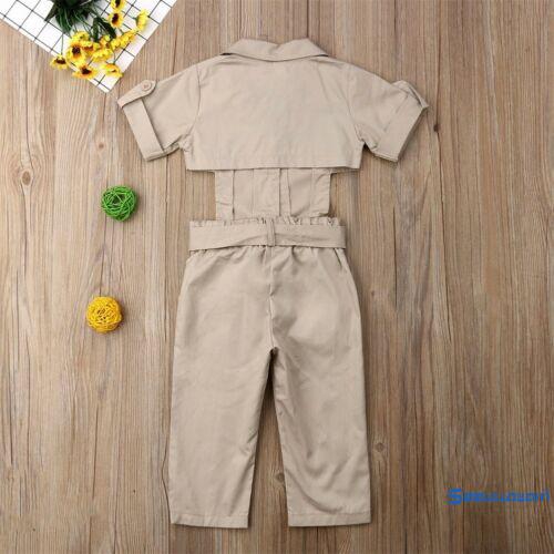 Bộ jumpsuit ngắn tay đính nơ cho bé gái