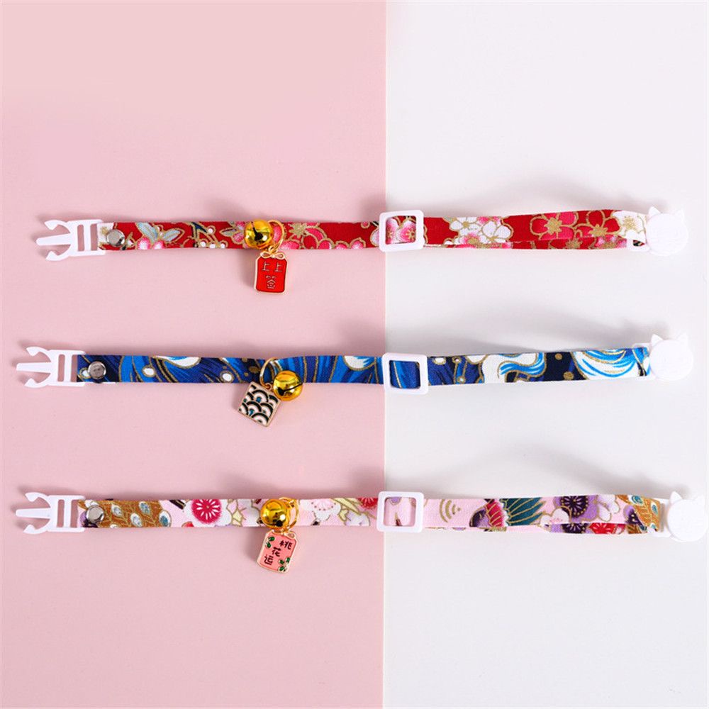 Vòng đeo cổ có gắn chuông phong cách trung hoa có thể điều chỉnh dành cho thú cưng