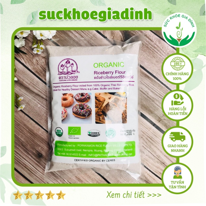 Bột Gạo Lứt Đen Hữu Cơ Thái Lan 500g