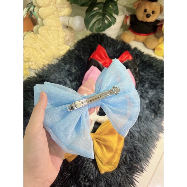 [ NAKI SHOP ] Kẹp nơ tiểu thư xinh ĐÍNH NGỌC xinh xắn cao cấp bản to