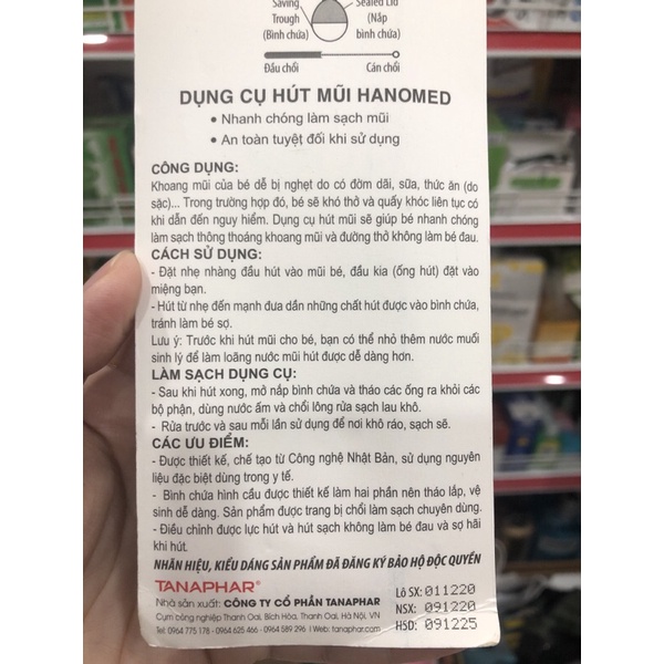 Hút Mũi Dây Hanomed, Sakomi Vệ Sinh Mũi Cho Bé An Toàn Có Kèm Dụng Cụ Vệ Sinh Dây Hút