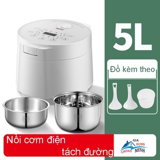 Nồi cơm điện tách đường cảm ứng thông minh, nồi cơm điện tách đường đa năng 5L - Dùng cho 5-8 người ăn
