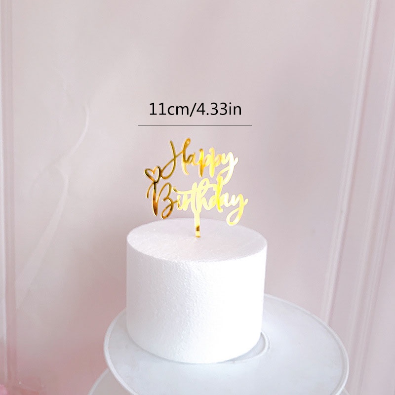 Phụ kiện trang trí bánh sinh nhật bằng acrylic hình trái tim