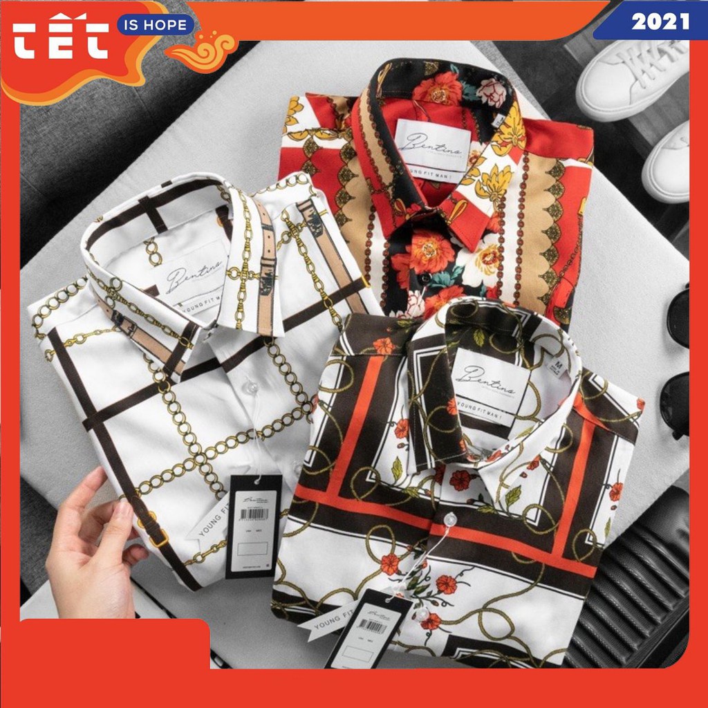 Áo sơmi nam dài tay hoạ tiết các màu