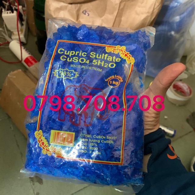 Sunphat đồng cục hoặc phèn xanh xử lý nước hoặc ao hồ 1kg
