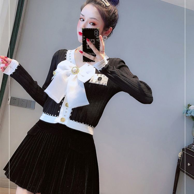 Áo khoác cardigan dệt kim tay dài cổ chữ V thiết kế mới thời trang dành cho mùa thu năm 2021