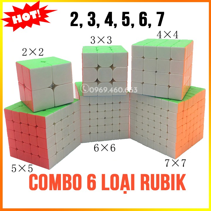 Combo 6 Loại Rubik 2x2 3x3 4x4 5x5 6x6 7x7 Đẹp, Xoay Trơn, Không Rít, Độ Bền Cao. Đồ Chơi Thông Minh. - 14966835 , 2778562915 , 322_2778562915 , 1850000 , Combo-6-Loai-Rubik-2x2-3x3-4x4-5x5-6x6-7x7-Dep-Xoay-Tron-Khong-Rit-Do-Ben-Cao.-Do-Choi-Thong-Minh.-322_2778562915 , shopee.vn , Combo 6 Loại Rubik 2x2 3x3 4x4 5x5 6x6 7x7 Đẹp, Xoay Trơn, Không Rít, Đ