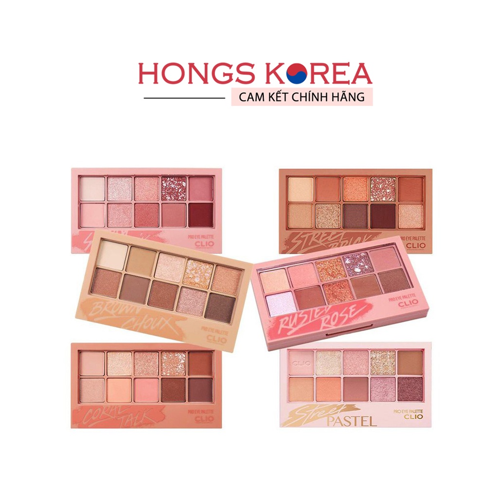 Bảng phấn mắt Clio Pro Eye Palette 10 ô màu xinh, bám màu lâu HONGS KOREA