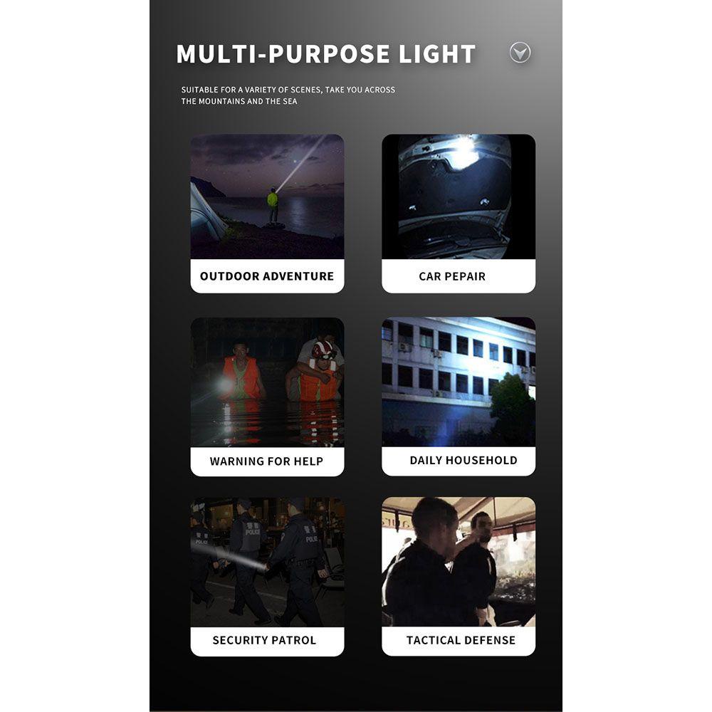 Đèn Pin Xhp160 Siêu Sáng Màn Hình LED Sạc USB Tiện Dụng