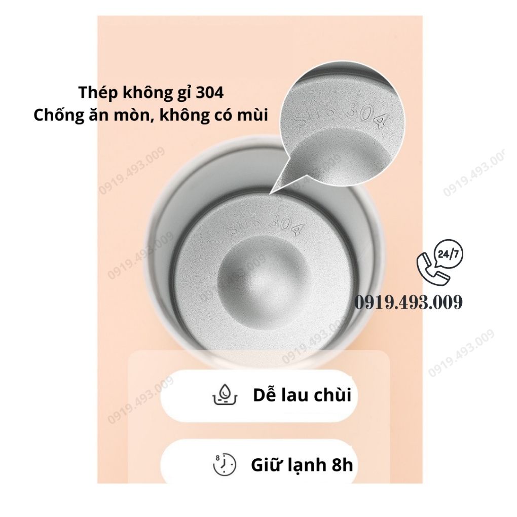 Bình giữ nhiệt, Ly giữ nhiệt hàn quốc cao cấp dung tích 300ml Thanh Vân