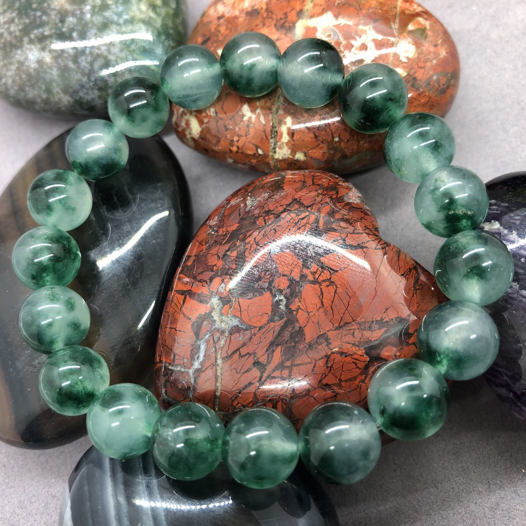 Vòng tay hạt Chalcedony đá xanh đá tự nhiên dành cho nữ Trẻ em