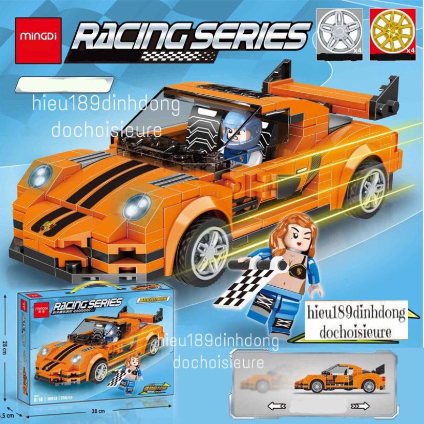 Lắp ráp xếp hình 10013 : Xe đua màu cam 356 mảnh