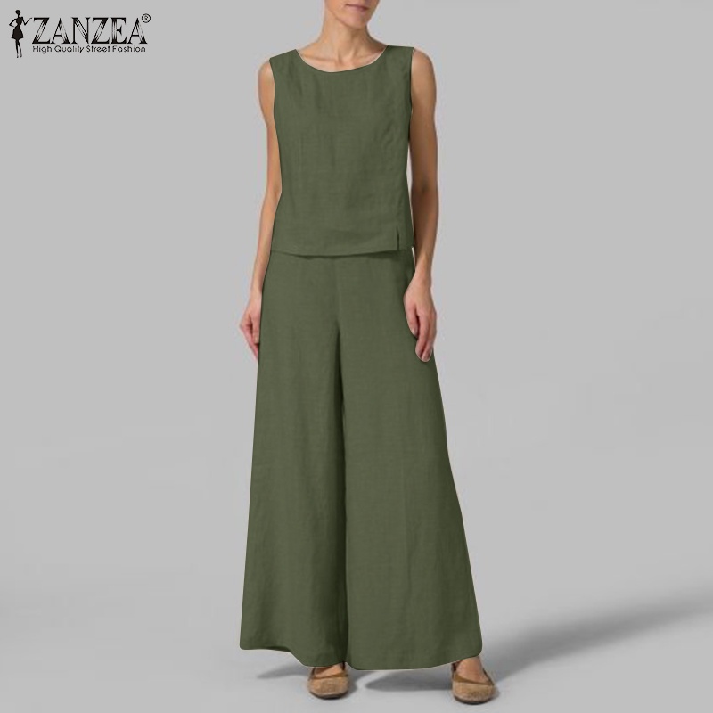 Set áo không tay + quần dài Zanzea phong cách thời trang cho nữ