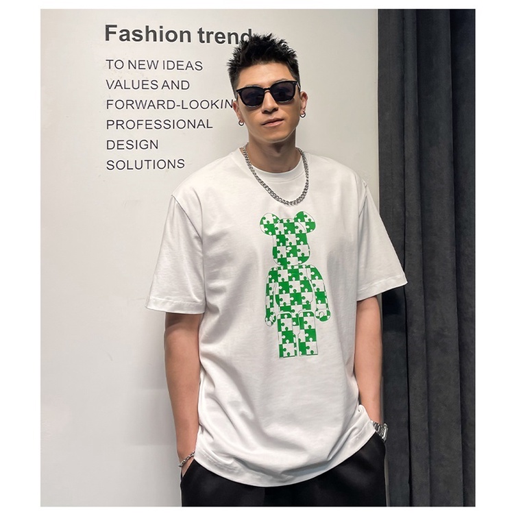 áo bearbrick nam nữ cổ tròn tay lỡ, áo thun nam nữ thun Cotton co giãn 4 chiều Unisex