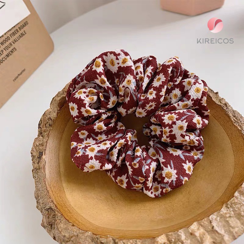 Bèo Cột Tóc Scrunchies Loại Trung In bông nhí Cổ Điển CT0003