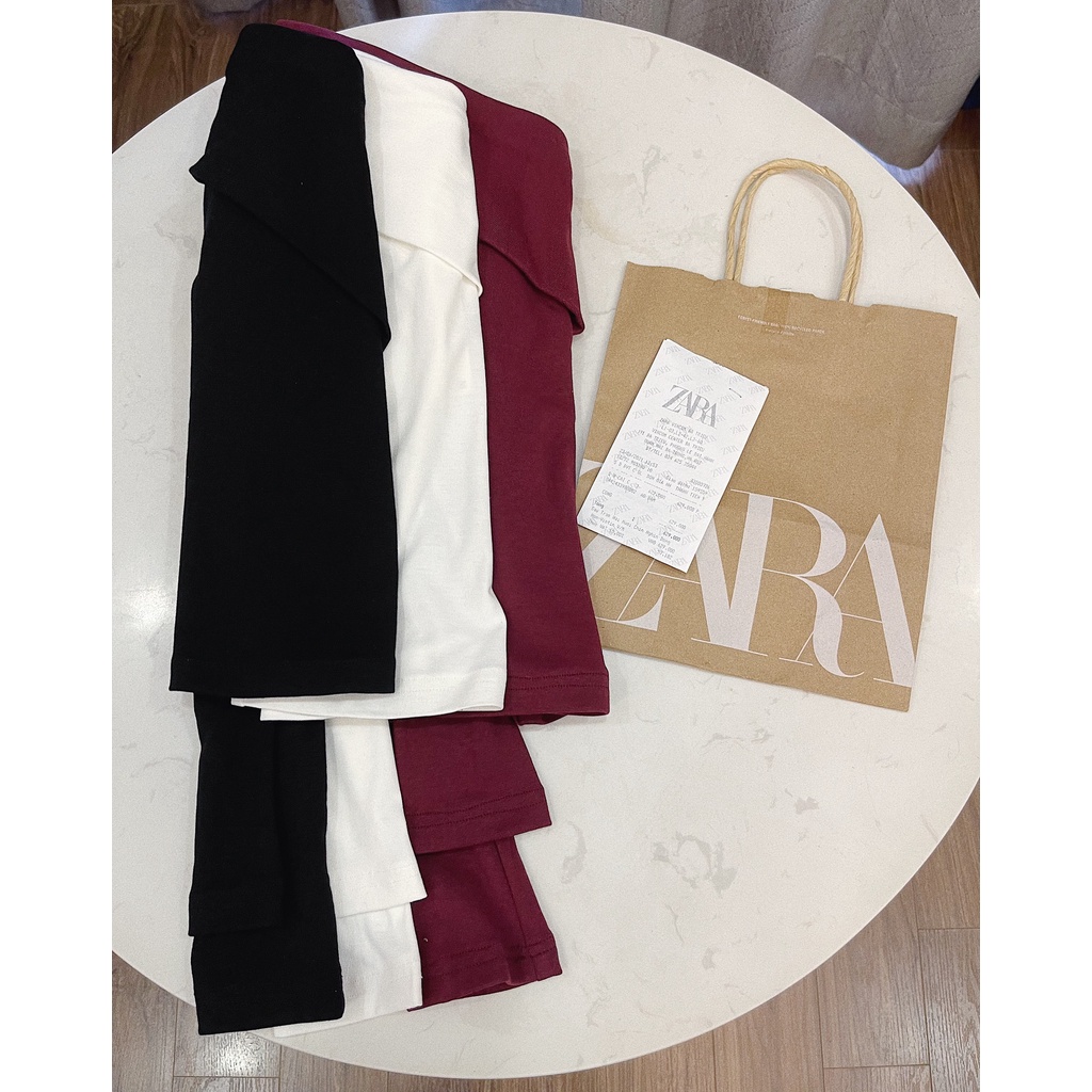 ÁO THUN TRƠN DÀI TAY LỆCH VAI ZARA