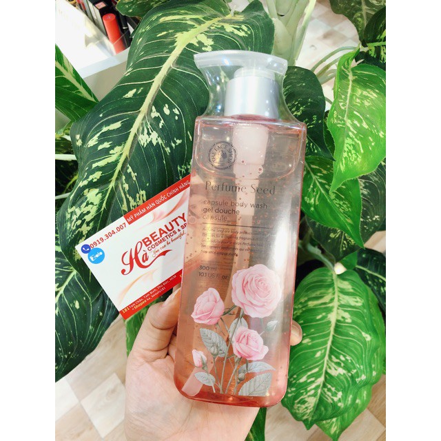 Sữa tắm dưỡng ẩm tốt trắng da thơm hương nước hoa hồng lưu hương lâu The Face Shop Perfume Seed Capsule Body Wash 300ml