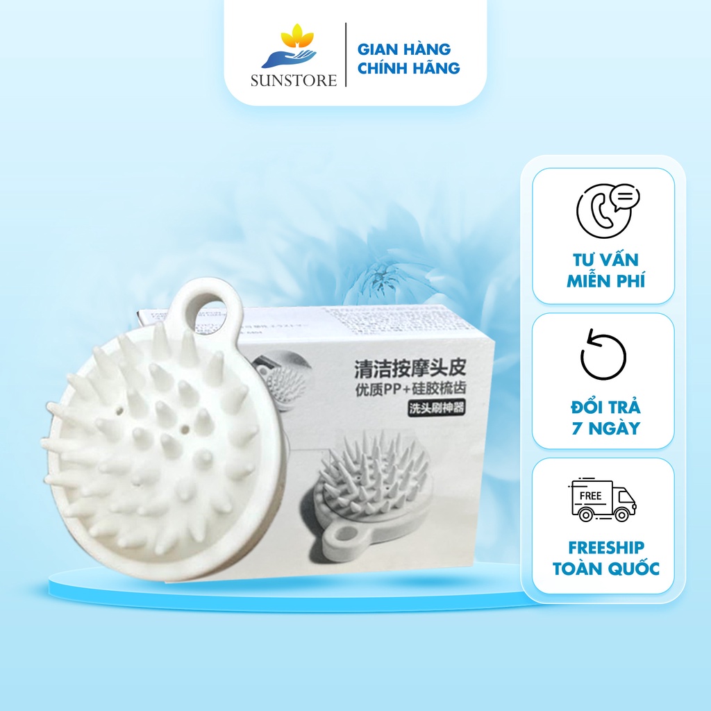 Lược gội đầu massage silicon mềm MUJI Nhật Bản, dụng cụ mát xa da  đầu giảm rụng tóc - SUN STORE