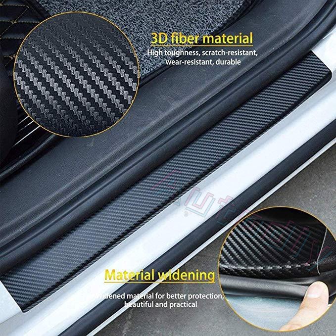 Set 4 Miếng Dán Bảo Vệ Viền Cửa Xe Hơi Bằng Sợi Carbon 3D Chống Trầy