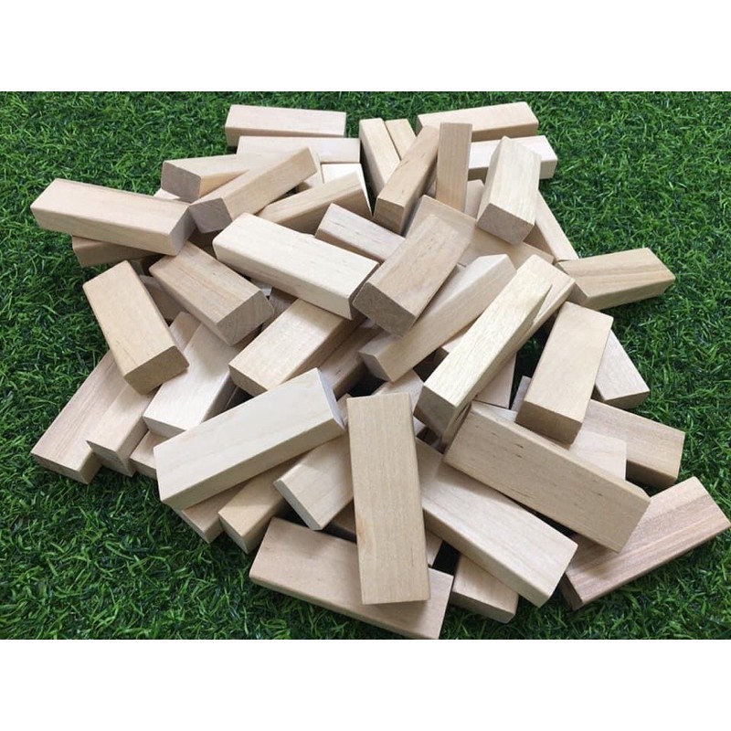 100 thanh gỗ xếp hình domino, thanh gỗ Jenga [an toàn,thân thiện] giúp trẻ vui chơi sáng tạo