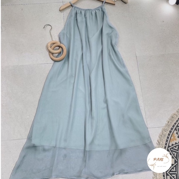 Váy 2 dây đầm maxi đi biển, kiểu váy nữ dáng dài qua gối  babydoll xanh lá đẹp vintage | WebRaoVat - webraovat.net.vn