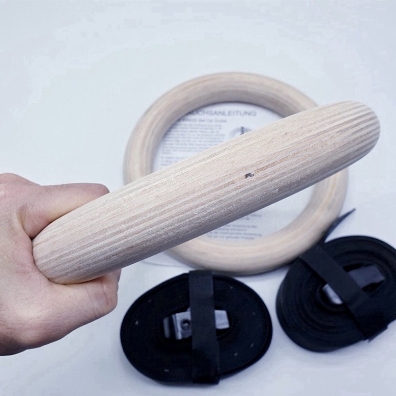 Vòng xà Gymnastic Rings 32mm, Calisthenics Rings- Vòng xà vòng treo Ring Dip gỗ Bạch Dương