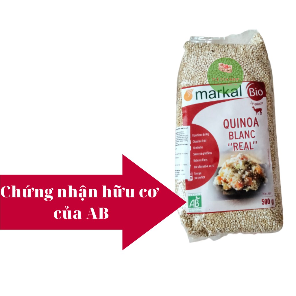 [Sale] 500gr Hạt Diêm Mạch Quinoa Trắng Hữu Cơ Có Chứng Nhận Markal Làm Sữa Nấu Ăn Hay Làm Đồ Ăn Dặm