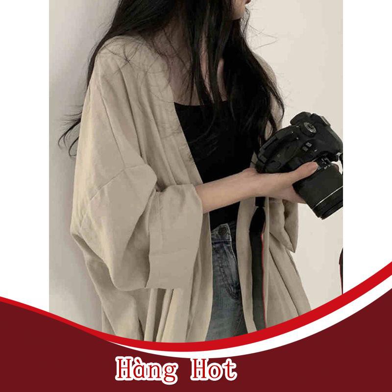[Hàng Hot ] Áo khoác kiểu sơ mi tay dài dáng rộng phong cách Hàn Quốc thời trang dành cho nữ