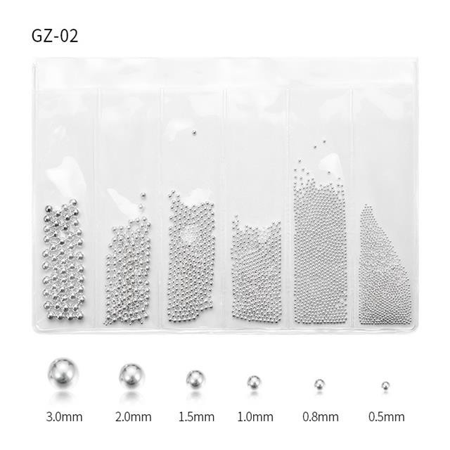 [Hàng mới về] Hộp hạt đính trang trí móng tay với 6 kích cỡ tiện lợi 0.8mm