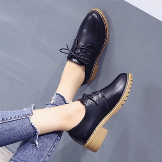 (Ảnh thật) Order Giày bốt da nữ cổ thấp