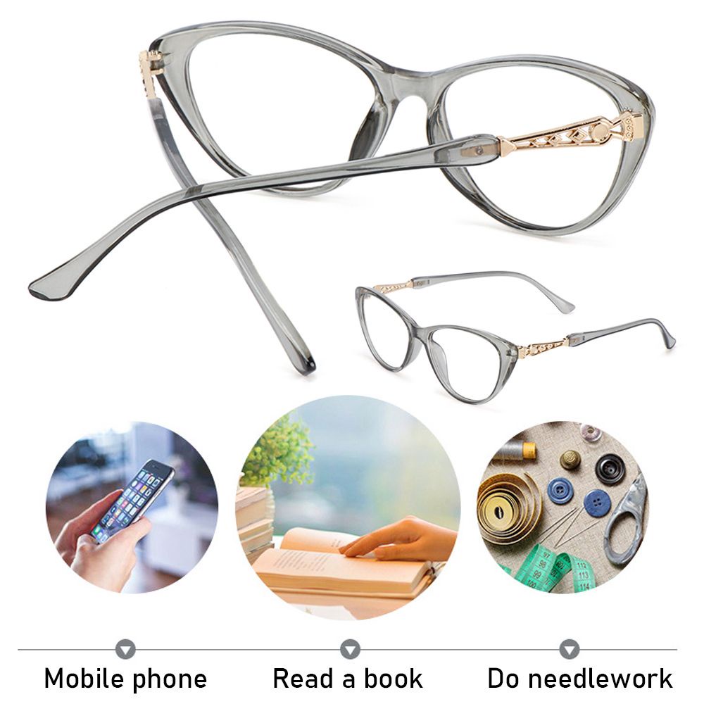 Kính mắt mèo trong suốt HD màu gradient độ cận + 1.0 -4.0 chăm sóc mắt cho nam và nữ