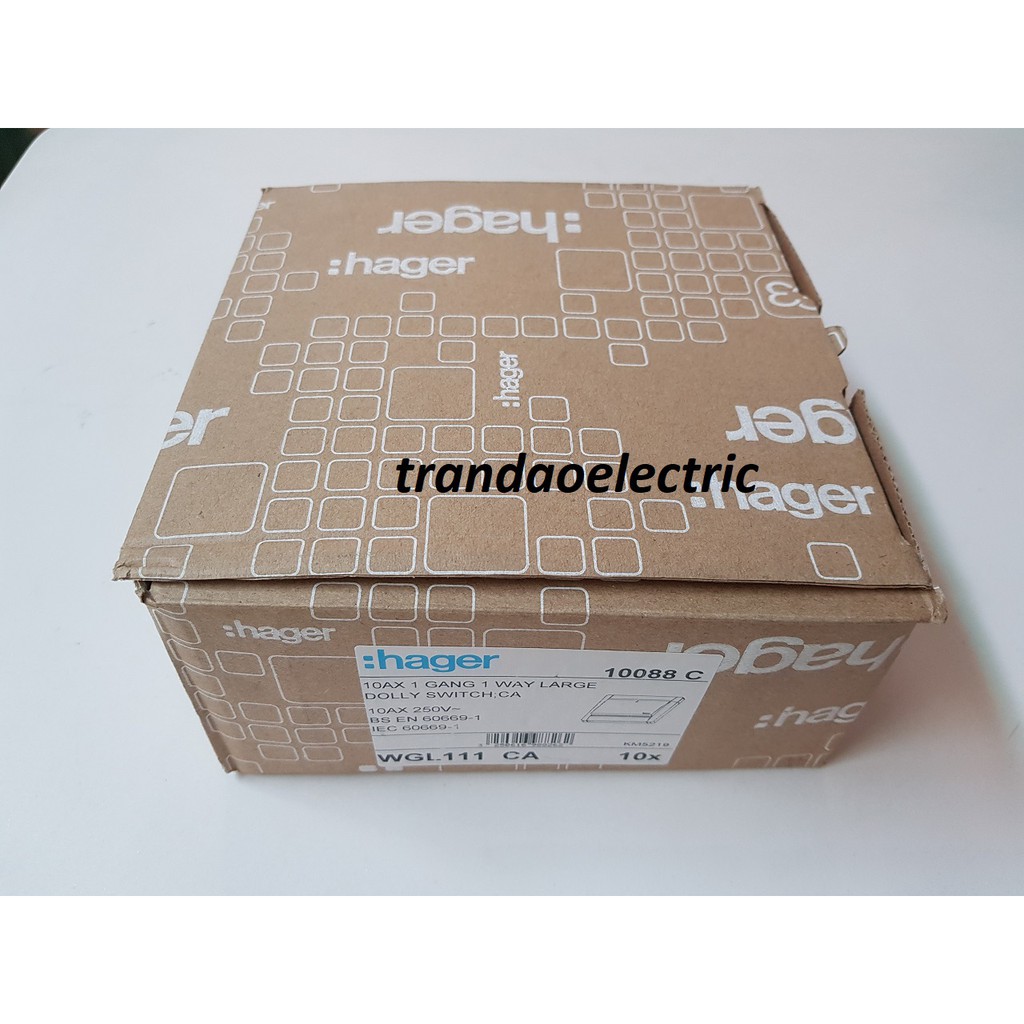 Công tắc đơn 1 chiều 10A Hager màu carbon WGL111_CA