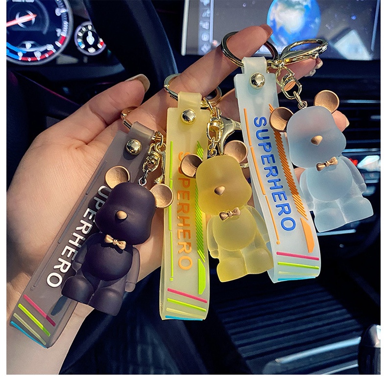 Móc khóa gấu Hàn quốc hoạt hình dễ thương đủ màu sắc hot trend tiktok phụ kiện túi xách