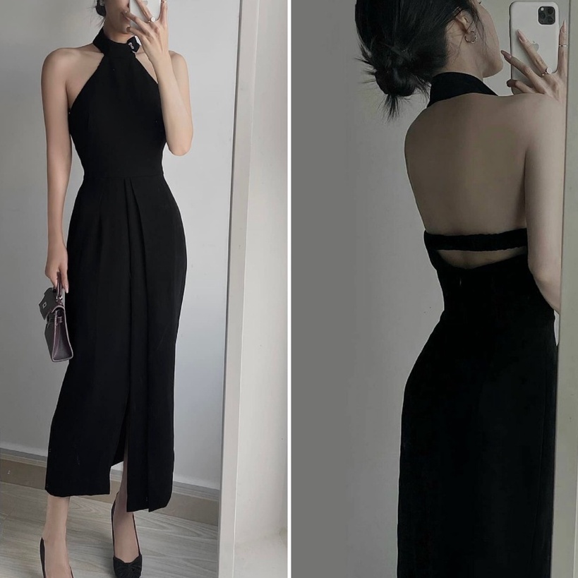Đầm đi tiệc ôm body thiết kế cổ yếm, xẻ tà sang chảnh - Bella Dress